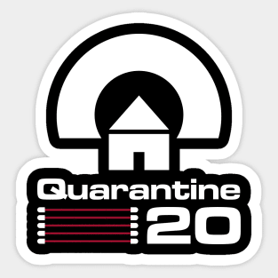 Quarantine video games console parody - white and red - 80s font meme parody Sticker